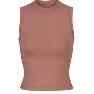 SKIMS Mock Neck Tank - Rose Clay S
